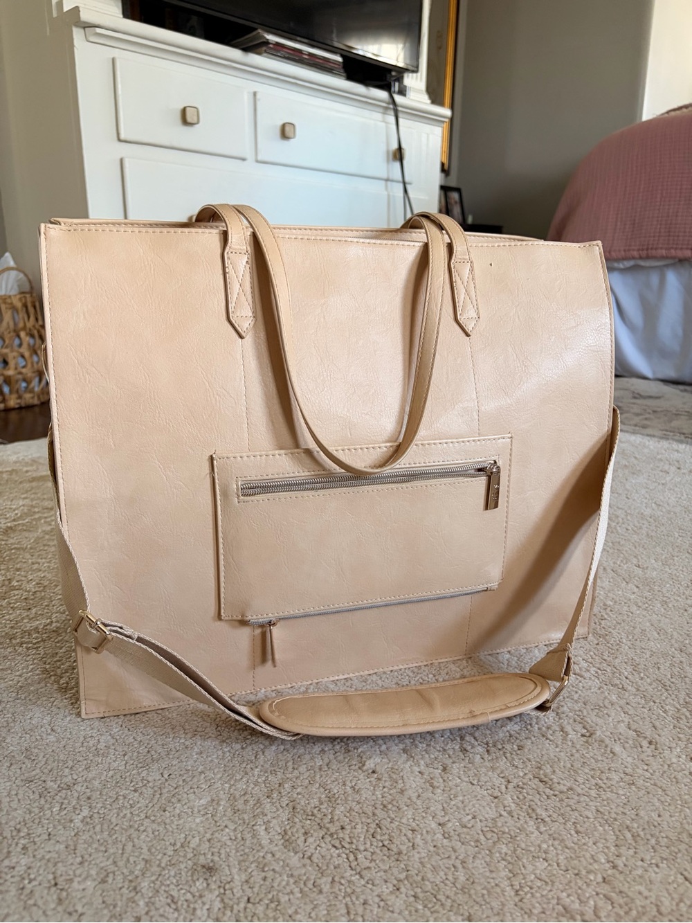 BEIS Large Tote in Blush Nude - Picture 2 of 3